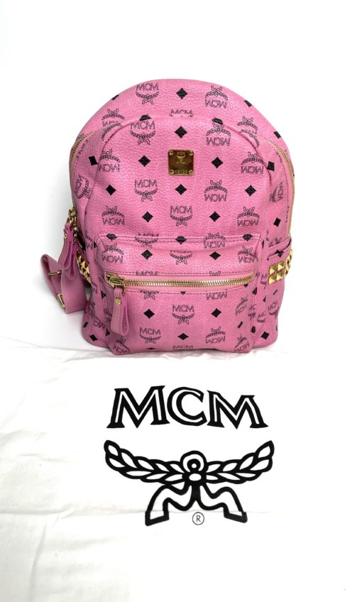 MCM Stark Side Stud Medium Pink Backpack 5