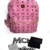 MCM Stark Side Stud Medium Pink Backpack 7