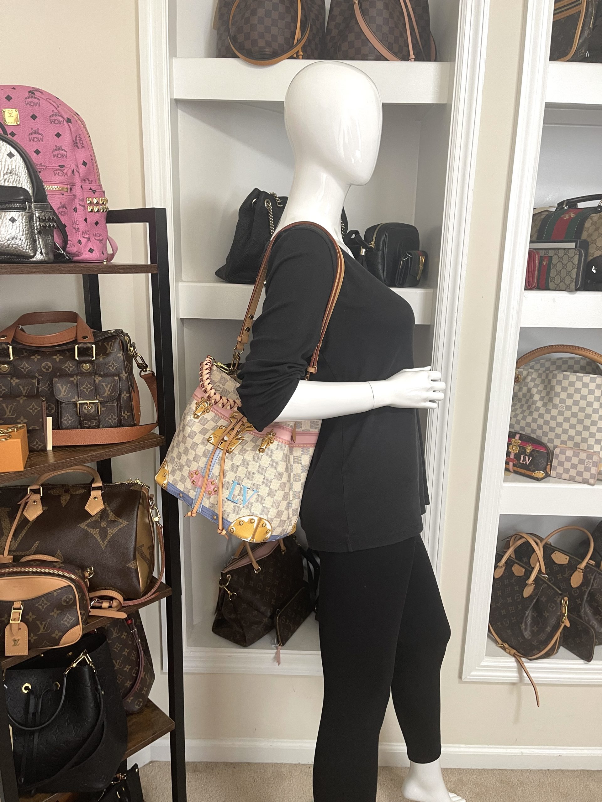 Louis Vuitton NeoNoe Damier Azur Summer Trunks MM Shoulder Bag - A