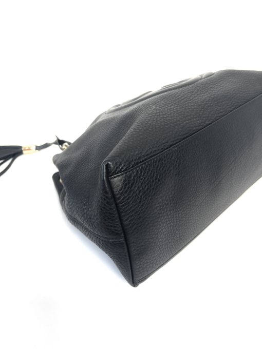Gucci Soho Pebbled Leather Chain Medium Black Shoulder Bag 9