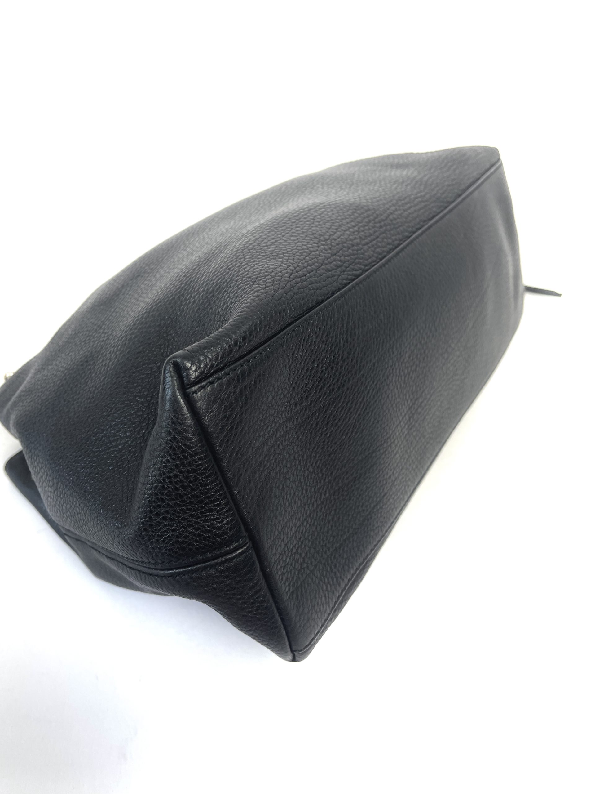 GUCCI Pebbled Calfskin Large Soho Chain Shoulder Bag Black 1218131