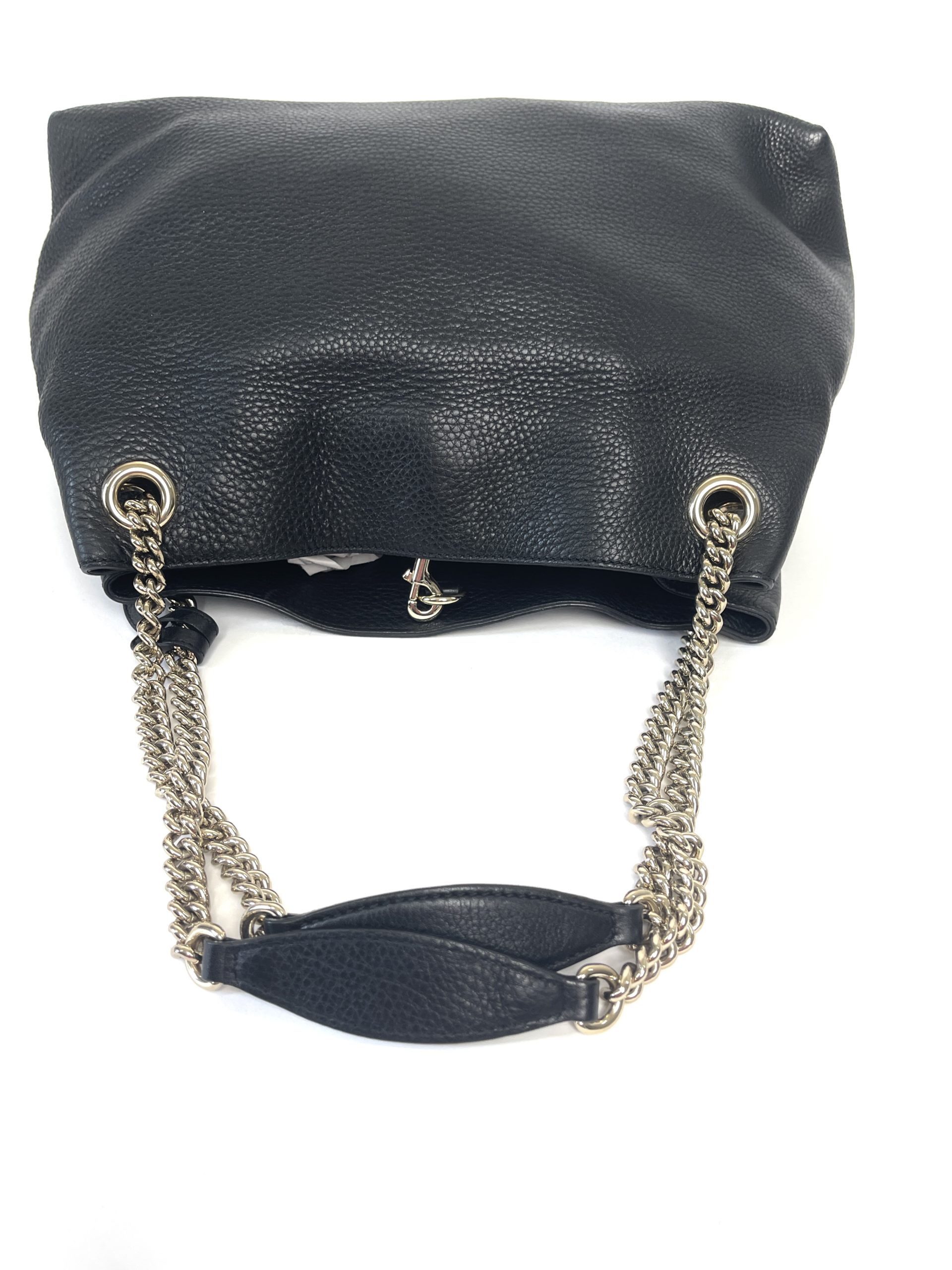 Gucci Soho Pebbled Chain Hobo Bag Medium White in Leather with Gold-tone -  US