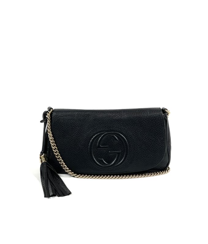 Gucci Black Leather Soho Flap Chain Crossbody - A World Of Goods For You,  LLC