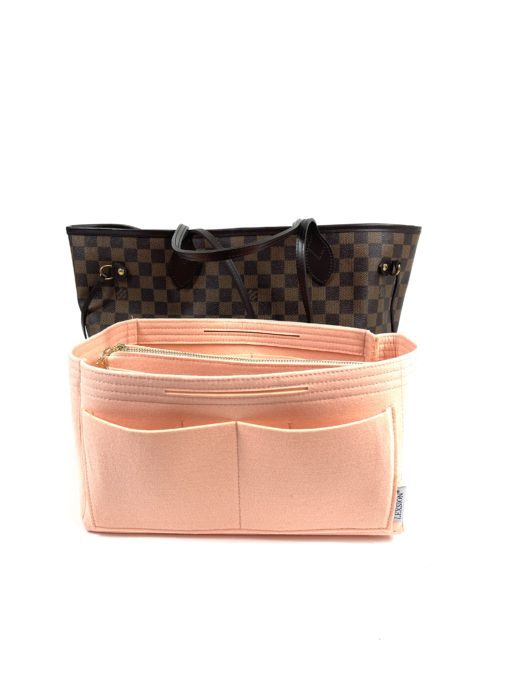 Louis Vuitton Ebene Neverfull MM Tote and Pouch Set with Rose Ballerine Interior 7