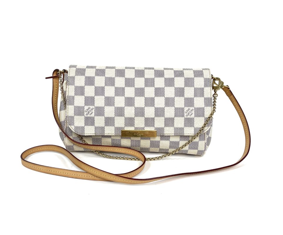 🔥NEW LOUIS VUITTON Favorite MM Damier Azur Pochette Crossbody Bag ❤️RARE  GIFT