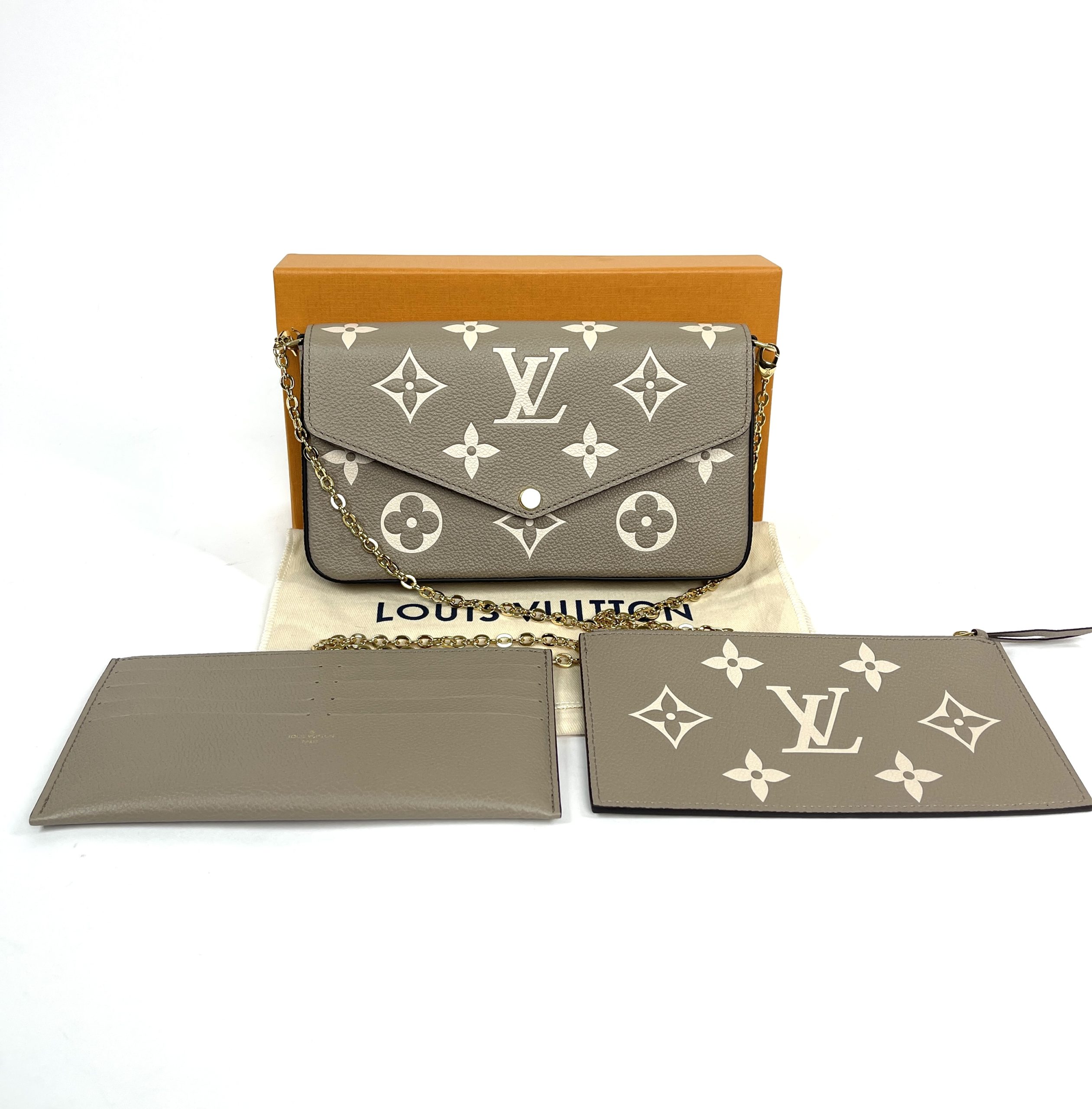 Louis Vuitton, Bags, Louis Vuitton Felicie Monogram Empreinte Pochette In Turtle  Dove