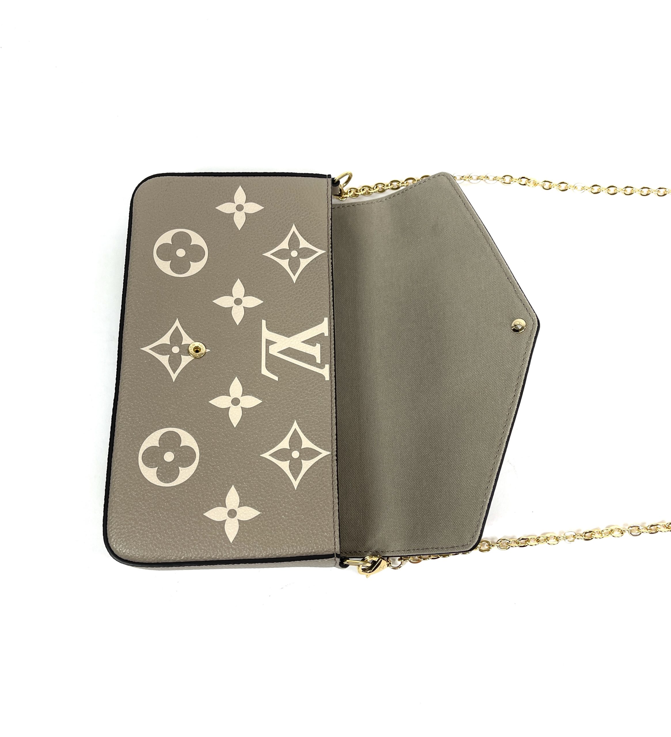 Louis Vuitton Bicolor--Felicie Pochette Empriente Monogram Crossbody Bag-- BLACK