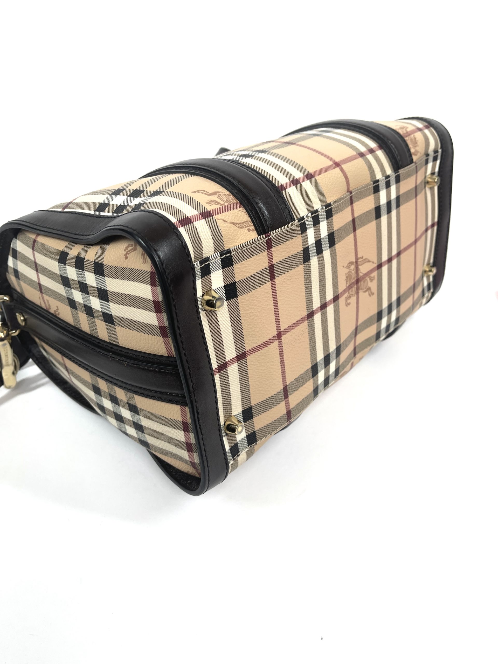 Burberry Haymarket Check Coated Canvas Chester Medium Bowling Bag