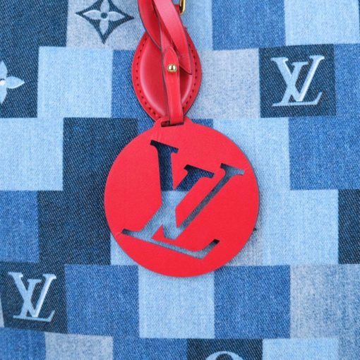 Louis Vuitton Denim Damier Monogram Onthego Blue Rouge 19