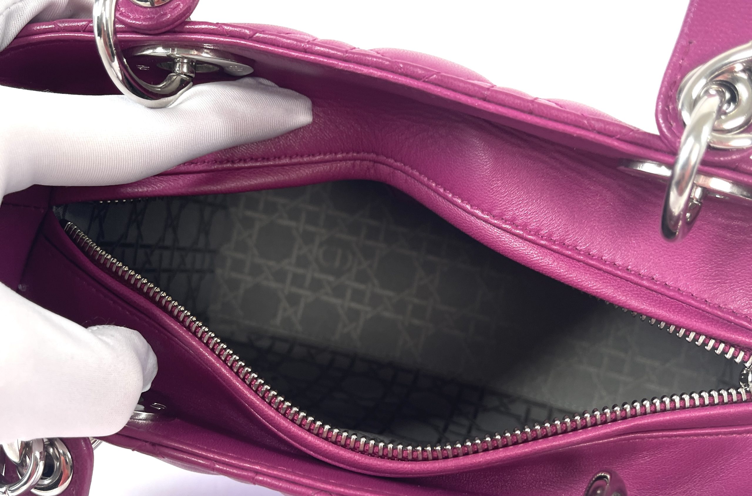 CHRISTIAN DIOR Bag - Cannage Pink Lambskin Lady Dior Bag