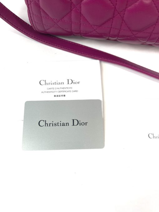 Christian Dior Lady Dior Medium Lambskin Cannage Magenta Pink  20