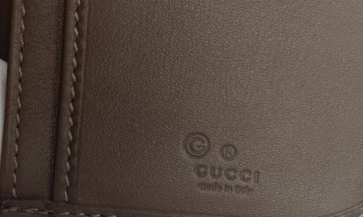 Gucci Microguccissima Taupe Leather Wallet With ID Window 14
