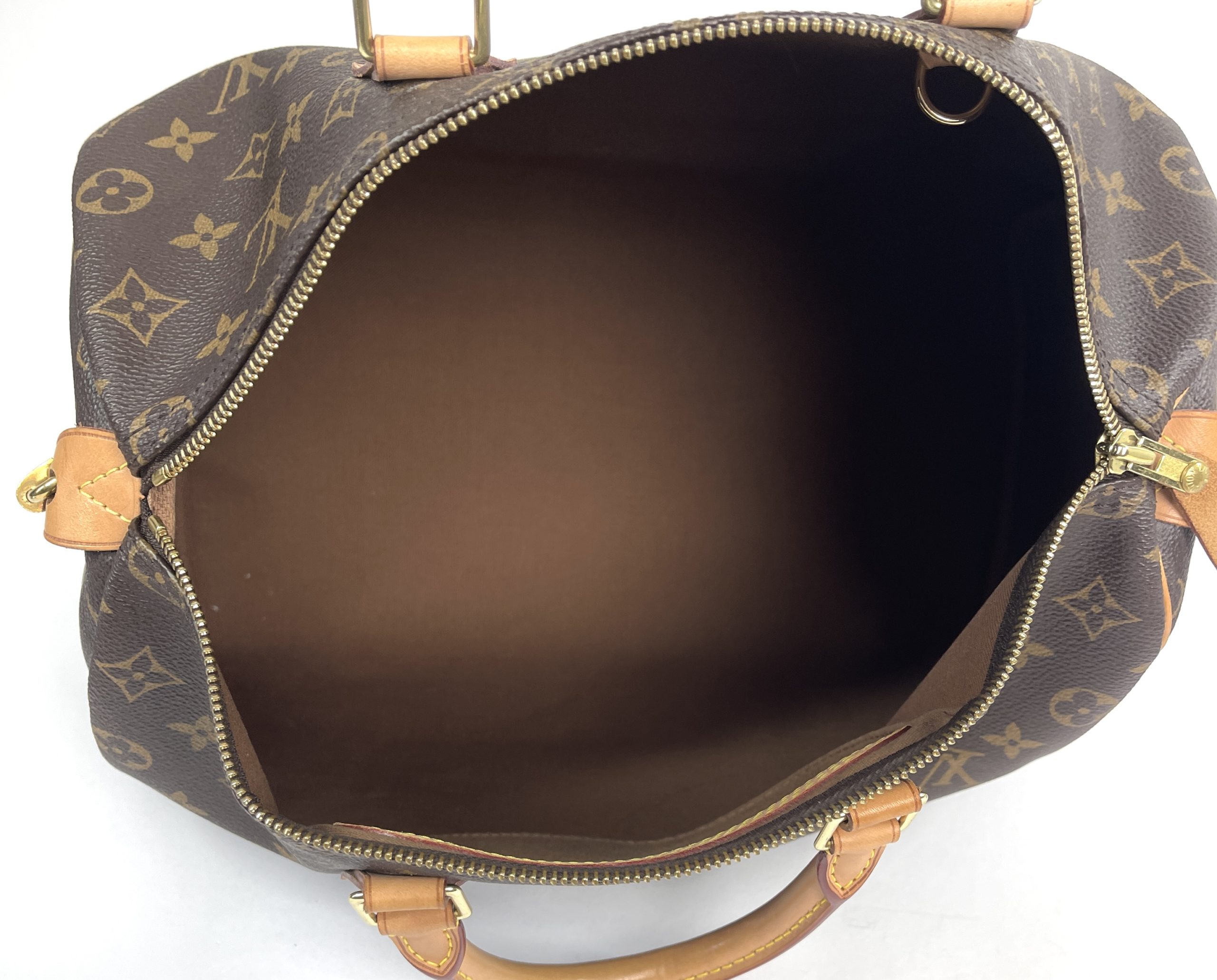 LOUIS VUITTON Speedy 35 brown monogram canvas bag – Vintage Carwen