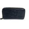 Gucci Soho Cellarius Black Pebbled Leather Double Zip Around Clutch Wallet