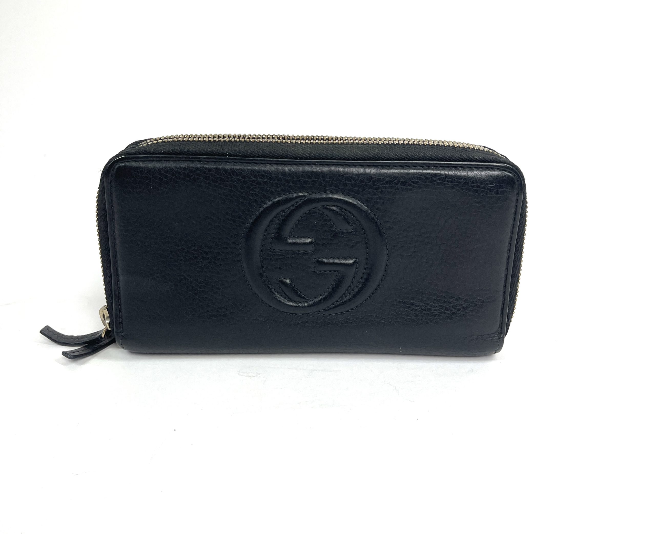 Gucci Soho Black Cellarius GG Logo Leather Chain Bag 