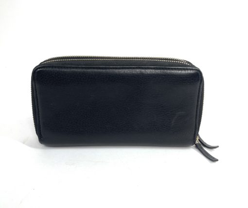 Gucci Soho Cellarius Black Pebbled Leather Double Zip Around Clutch Wallet 2