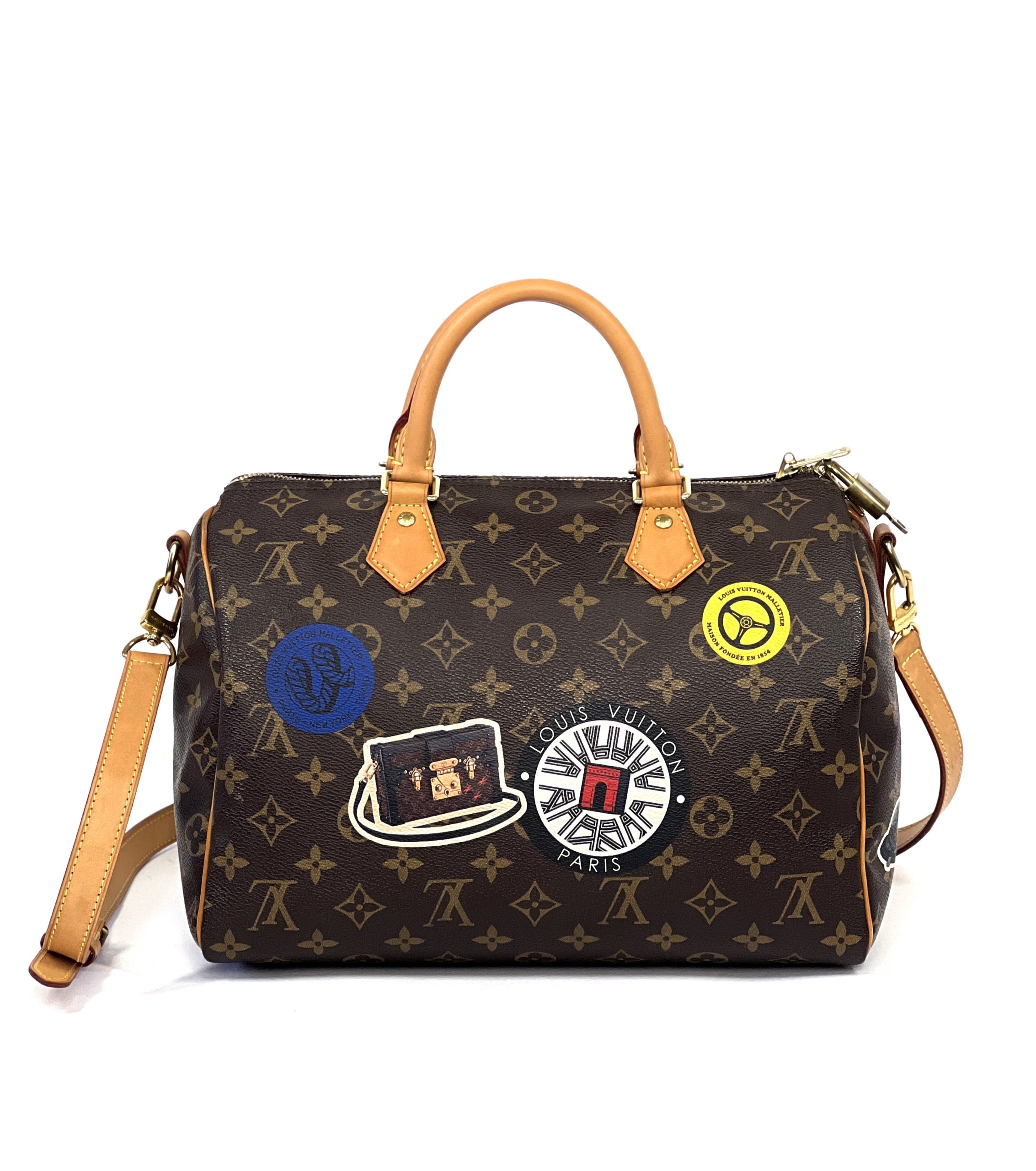 LOUIS VUITTON Speedy Limited Edition Bandouliere 22 Embossed Leather S