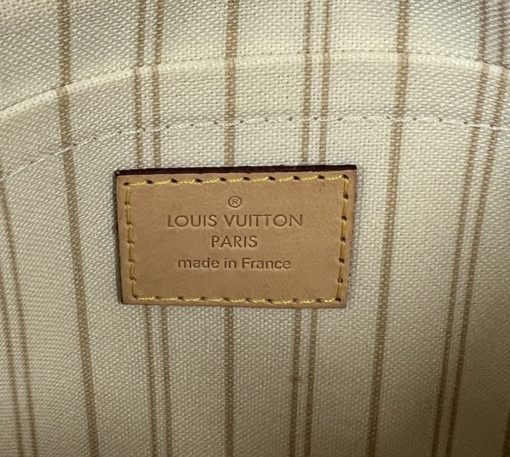 Louis Vuitton Damier Azur Beige Neverfull MM Pochette Clutch 10