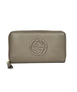 Gucci Soho Brown Leather Zip Around Wallet