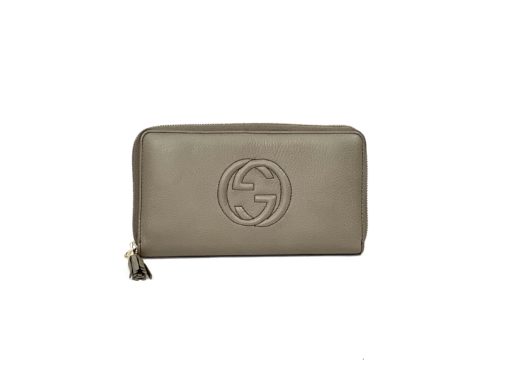 Gucci Soho Brown Leather Zip Around Wallet