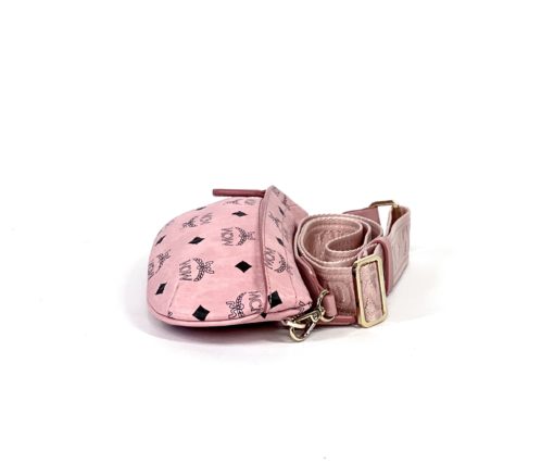 MCM Visetos Small Powder Pink Crossbody Belt Bag 12