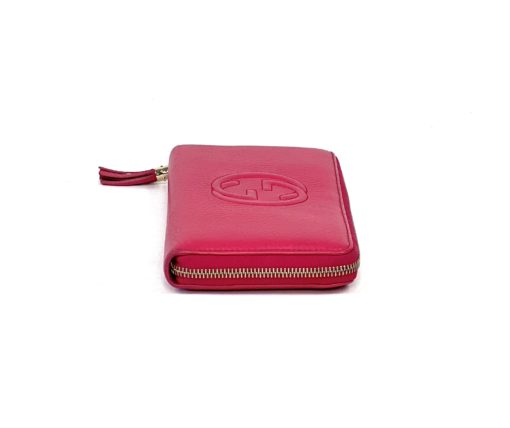 Gucci Soho Cellarius Hot Pink Leather Zip Around Wallet 12