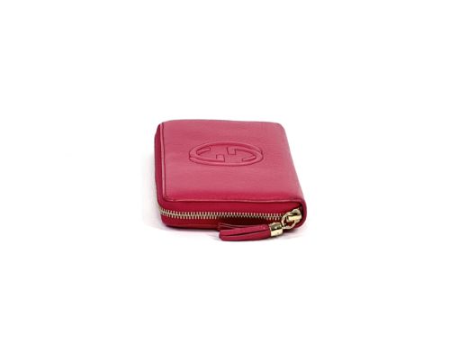 Gucci Soho Cellarius Hot Pink Leather Zip Around Wallet 10