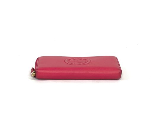 Gucci Soho Cellarius Hot Pink Leather Zip Around Wallet 9
