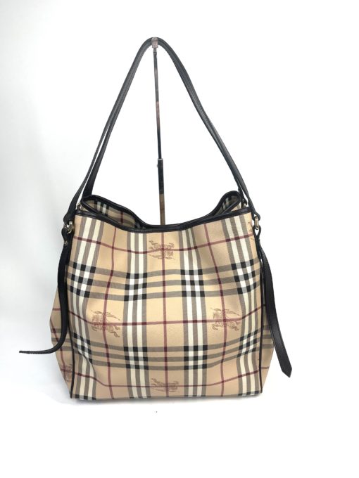 Burberry Haymarket Canturbery Large Coated Canvas Tote Pouch 10