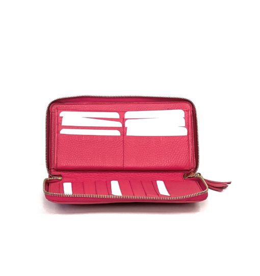 Gucci Soho Cellarius Hot Pink Leather Zip Around Wallet 4
