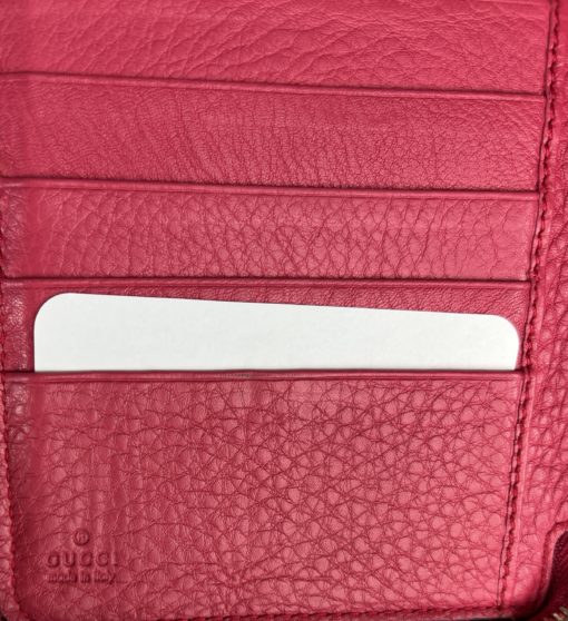 Gucci Soho Cellarius Hot Pink Leather Zip Around Wallet 13
