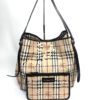 Burberry Hampshire WOC Chain Black Leather House Check Canvas 24