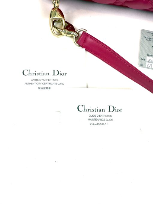 Christian Dior Lady Dior Medium Lambskin Cannage Magenta Pink GHW - Image 24