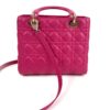 Christian Dior Lady Dior Medium Lambskin Cannage Magenta Pink GHW (Copy) 5