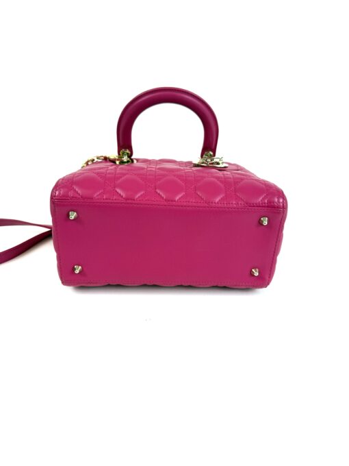 Christian Dior Lady Dior Medium Lambskin Cannage Magenta Pink GHW - Image 19