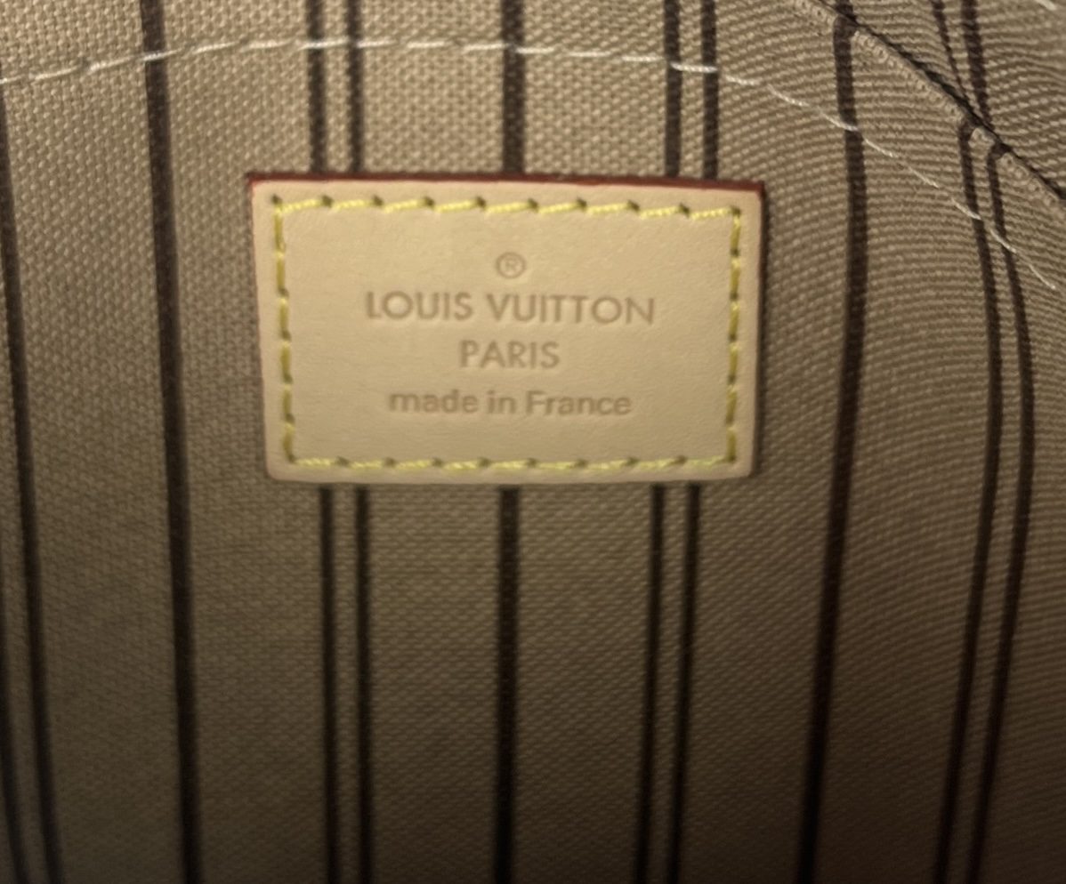 Louis Vuitton Monogram Beige Neverfull MM Pouch - A World Of Goods