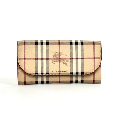 Burberry Haymarket Check Henley Wallet On Chain Rose 5