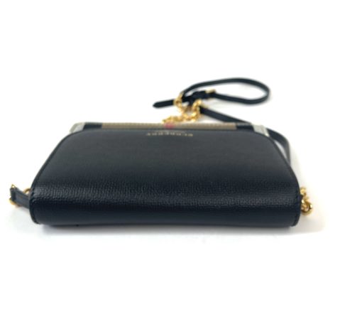 Burberry Hampshire WOC Chain Black Leather House Check Canvas 9