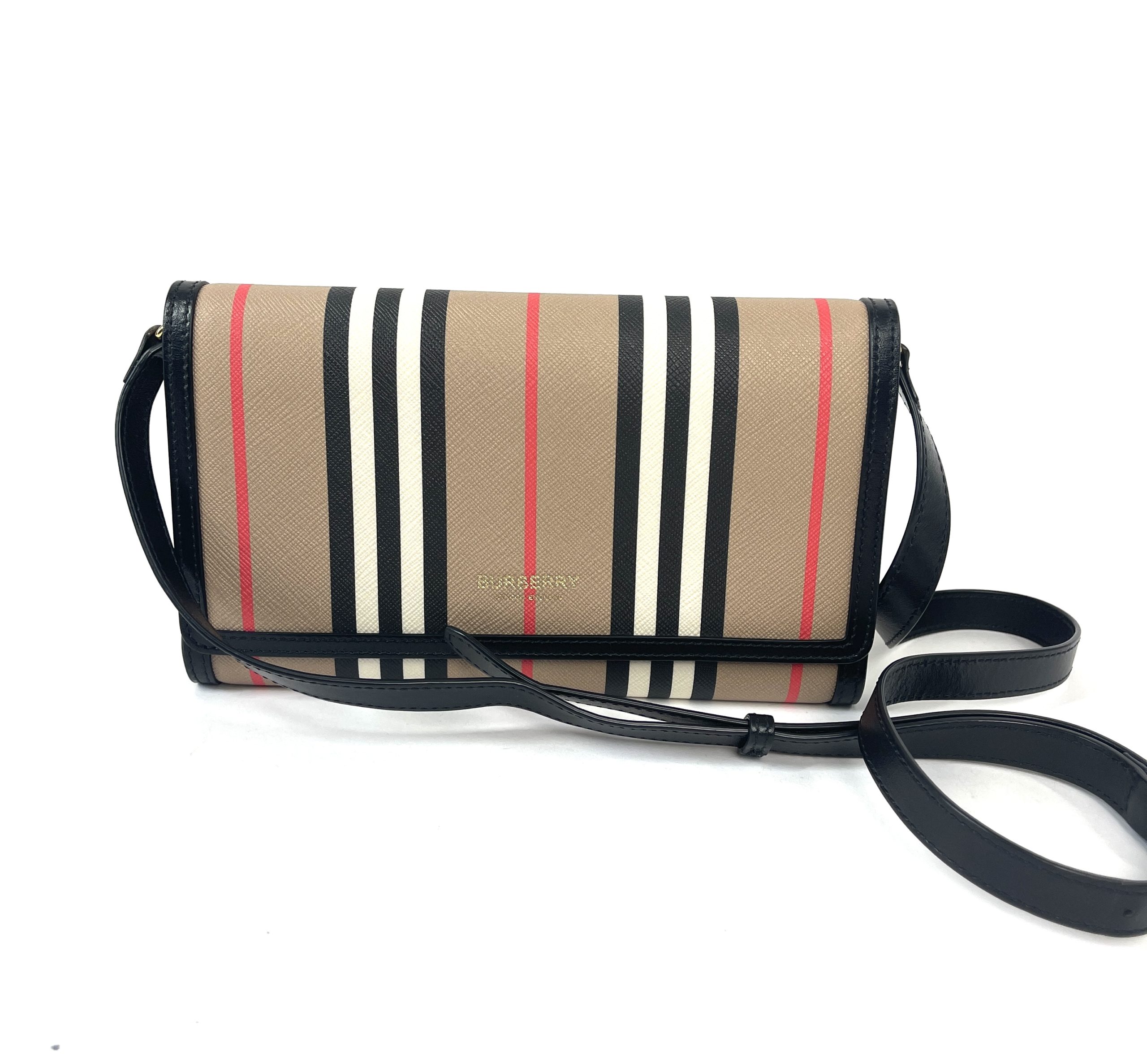 Burberry Icon Stripe Hannah WOC Crossbody/Shoulder Bag Black - A World Of  Goods For You, LLC