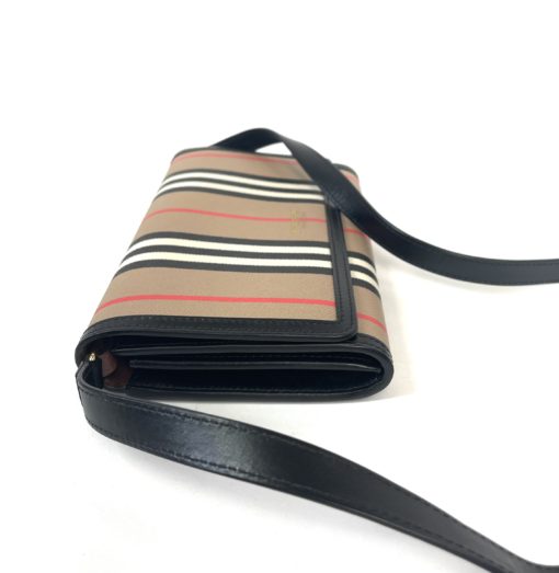 Burberry Icon Stripe Hannah WOC Crossbody/Shoulder Bag Black 17