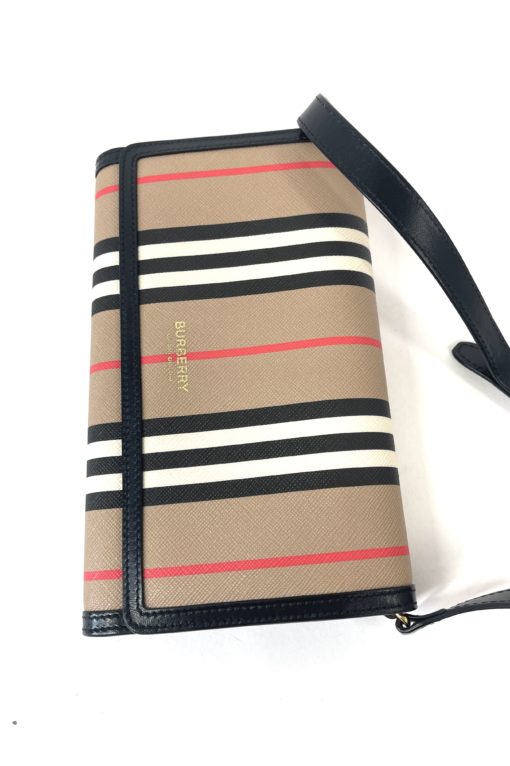 Burberry Icon Stripe Hannah WOC Crossbody/Shoulder Bag Black 12