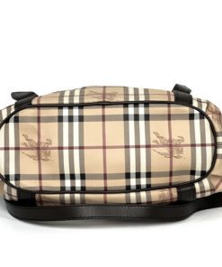 Burberry Beige Haymarket Check Coated Canvas And Leather Hartham Cross