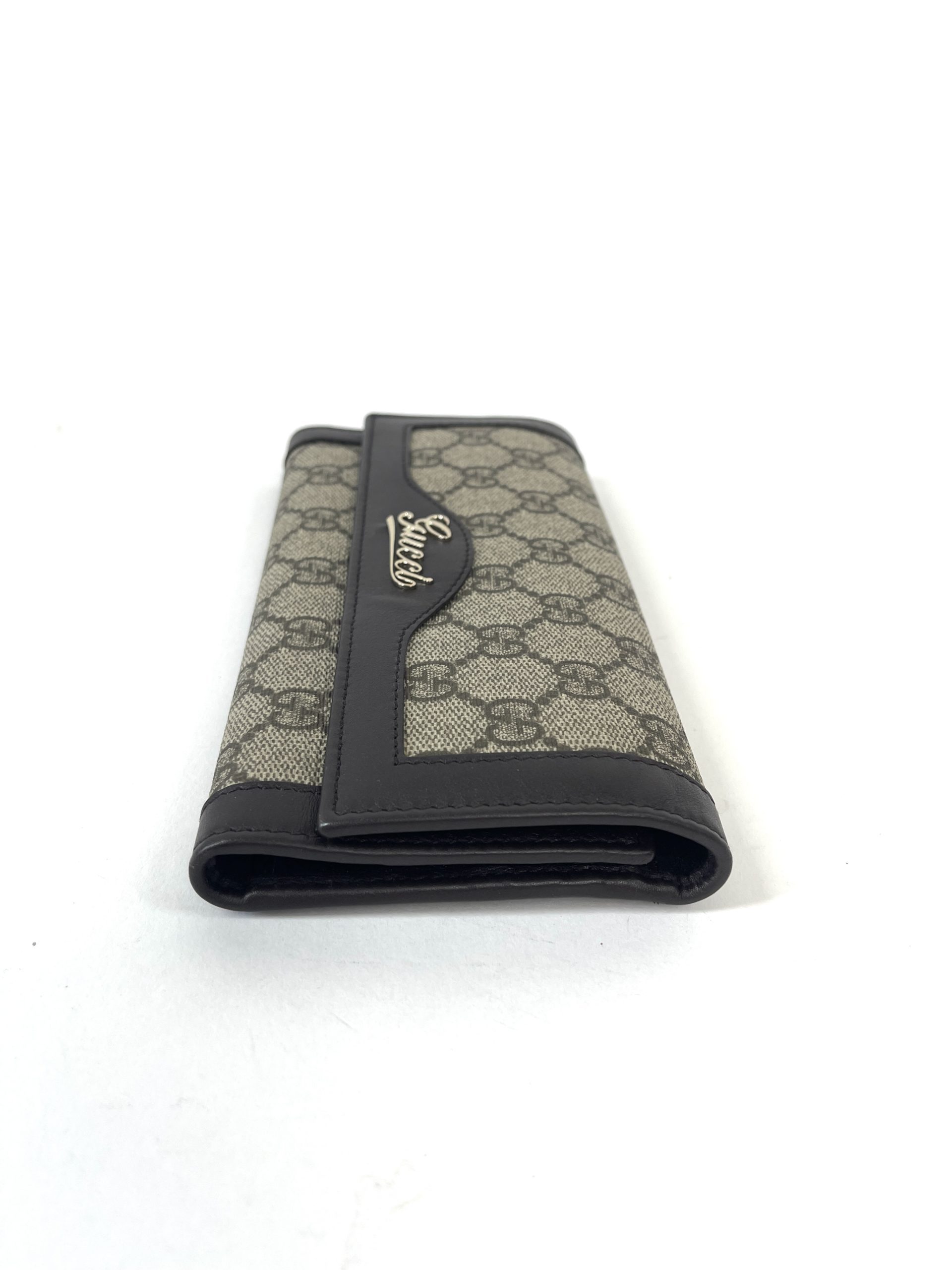 Gucci Script Continental Wallet Dark Brown Trim - A World Of Goods For You,  LLC