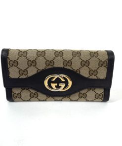 Gucci Sukey Continental long wallet with Dark Brown Trim