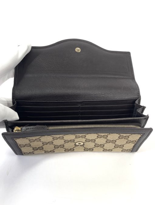 Gucci Sukey Continental long wallet with Dark Brown Trim 10