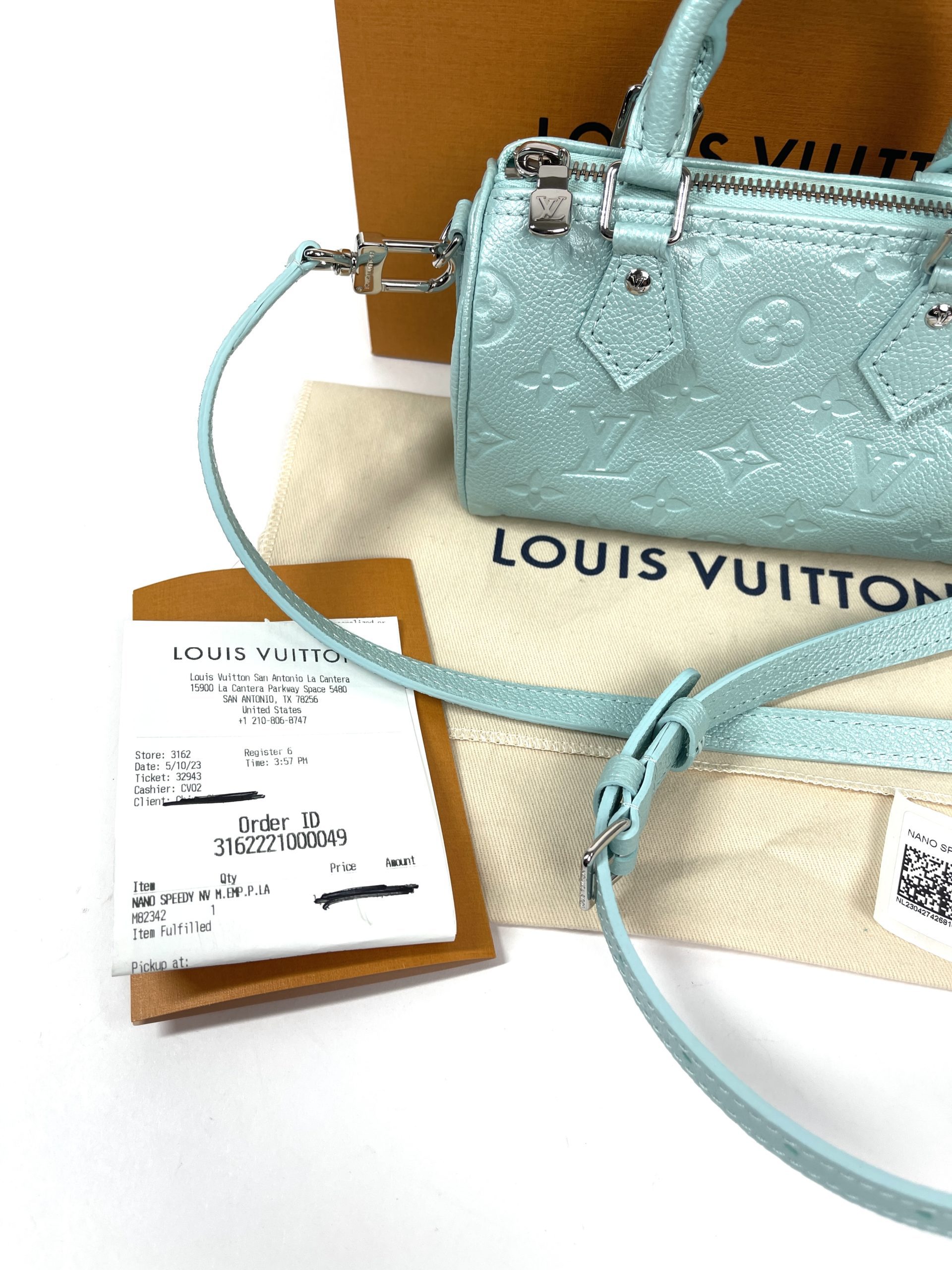 Louis Vuitton Lagoon Monogram Empreinte Nano Speedy Bag