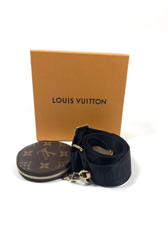 Louis Vuitton Khaki Green Black Guitar Strap Bandouliere Crossbody