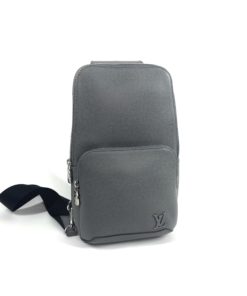 Louis Vuitton Avenue Sling Bag Gray Taiga Cowhide Leather with