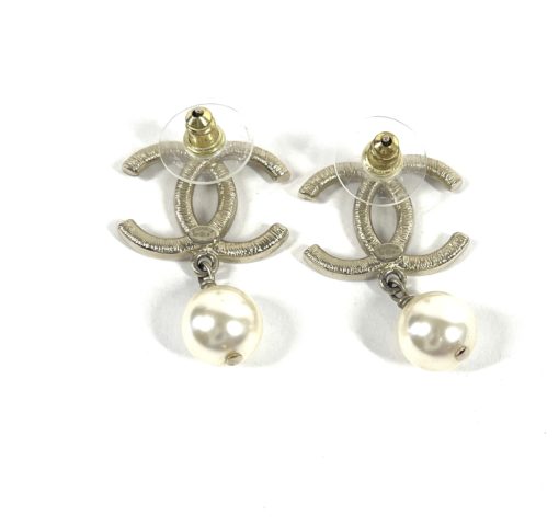 Chanel CC Gold Rhinestone Earrings with Pearl 6