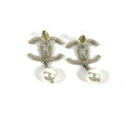 Chanel CC Gold Rhinestone Earrings with Pearl 5